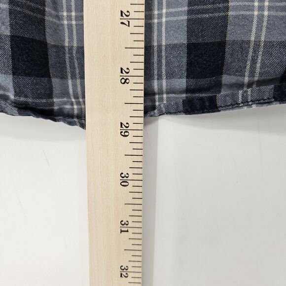 Carhartt Shirt Mens Medium Blue Gray Plaid Short Sleeve Button Up Workwear - Picture 6 of 10